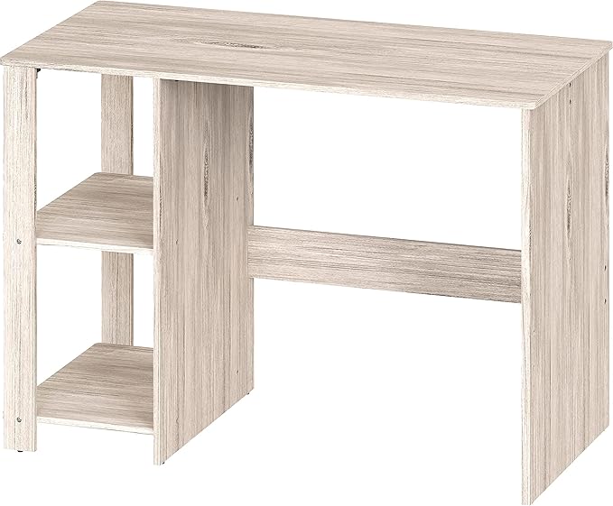 SHW 38-Inch Home Office Computer Desk with Shelves Maple