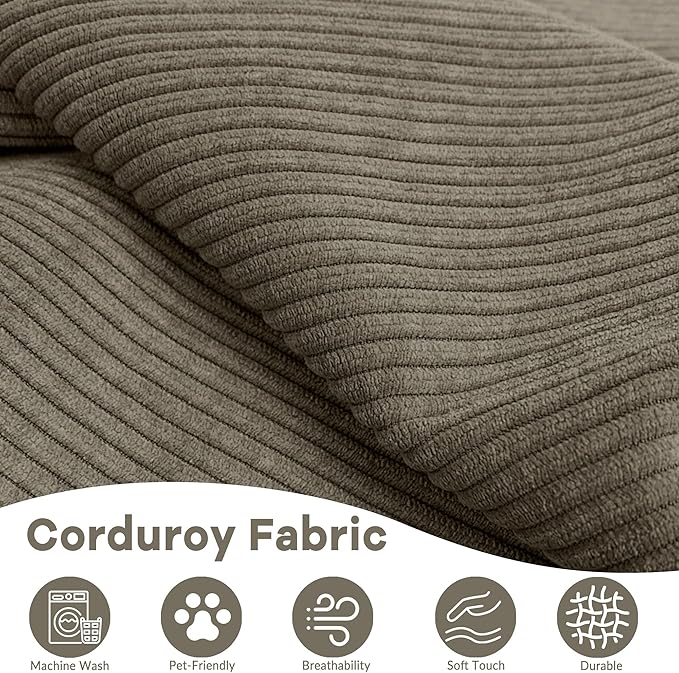 78.8 Modern Convertible Floor Sleeper Sofa Bed Corduroy Modular Boneless Couch with Silver Fixed-Shape Frame No Assembly Futon Cloud Loveseat with Pull-Out Bed for Living Room (Camel)
