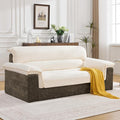 80'' Boneless Loveseat Sofa Oversized 2 Seater Couches Chenille Memory Foam Deep Seat Sofa for Living Room No Assembly Brown