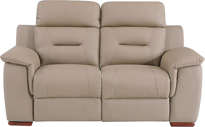 Blackjack Furniture Walker Leather Match Upholstered Reclining Living Room Loveseat Hazel Wood