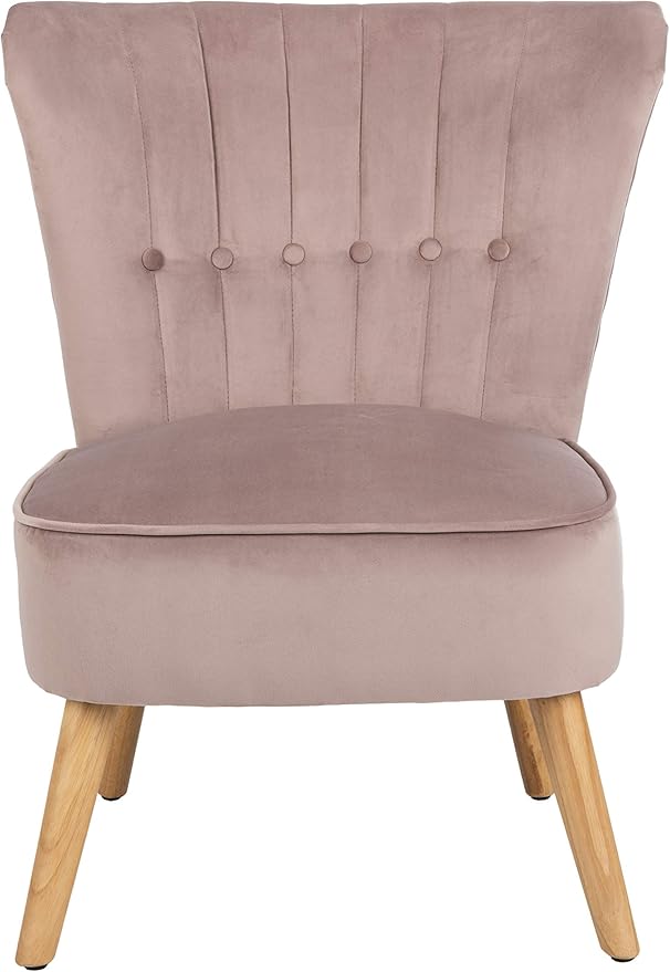 Safavieh Home June Retro Glam Mauve Velvet and Natural Accent Chair