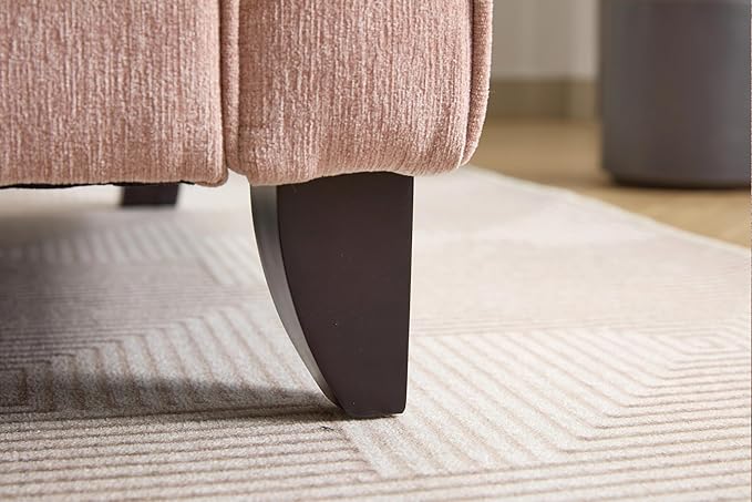 Chenille Fabric Oversized Armchair Modern Accent Chair Single Sofa with 2 Pillows and Washable Covers for Living Room Bedroom Office Apartment (Pink-46.9'')
