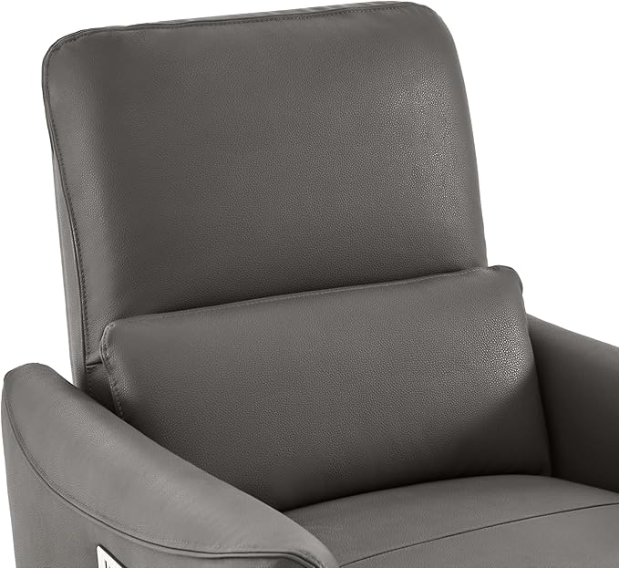 CHITA Power Recliner Chair Swivel Glider FSC Certified Upholstered Faux Leather Living Room Nursery Reclining Sofa Chair with Lumbar Support Charcoal
