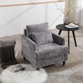 JOYBASE Accent Chair Single Sofa Chair Mid-Century Modern Upholstered Armchair Reading Club Chair for Living Room Office Bedroom (Grey Chenille)