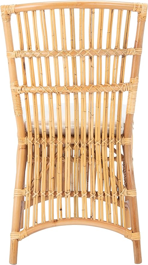 Safavieh Home Collection Erika Rattan Cushion (Set of 2) Accent Chair Natural/White
