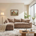 103”Modular Sectional SofaUpholstered Boneless Couch for Living Room BedroomModern Modular L-Shaped Chaise CouchCloud Sectional Sofa with Deep Seat (BrownLeft Facing Chaise)