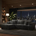 108 Boneless Cloud Couch Moudular Sectional Sofa with Deep Seat No Assembly Required Modern Minimalist Sofas with Chaise Comfy L Shaped Couches for Living Room Black