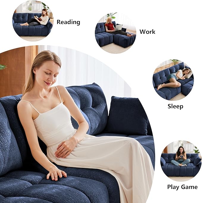 mikibama Oversized Modular Sectional Sofa141.7 Chenille 4-Seat CouchModern 4 Seater Sofas Couches for Living RoomComfy Large Couches with Deep Seat for Apartment