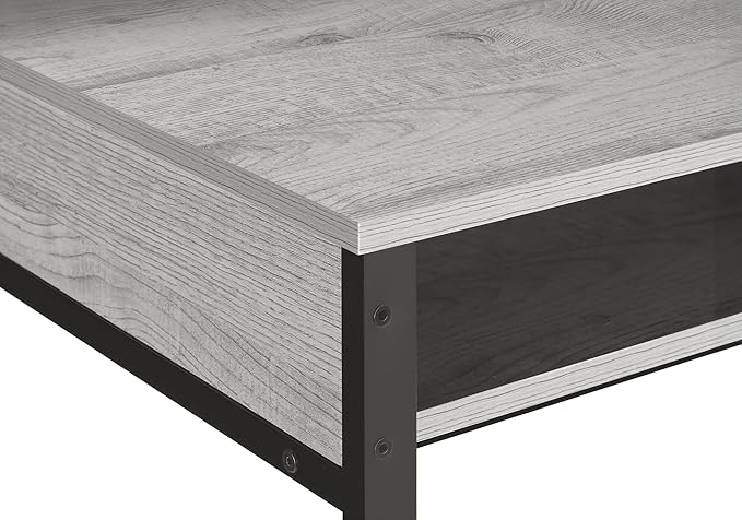 Monarch Specialties I 7703 Computer Desk Home Office Standing Storage Shelves 48 L Work Laptop Metal Laminate Grey Black Contemporary Modern