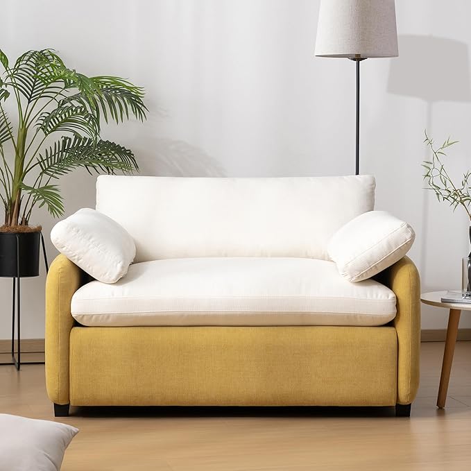 50 Oversized Living Room Chair - Extra Wide Deep Seat Accent Chair &amp Single Sofa Lounge Modern Comfy Upholstered Armchair Color Blocking Couch with 2 Pillows for Reading RoomApartmentBedroom