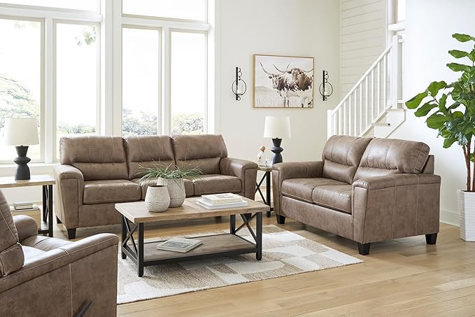 Signature Design by Ashley Navi Modern Sofa with Removable Cushions Dark Brown