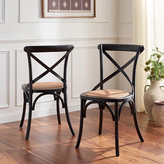 Safavieh American Homes Collection Franklin Farmhouse X-Back Antique White Side Chair