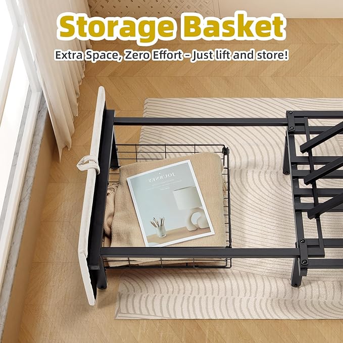 Convertible Sleeper Chair 4 in 1 Pull Out Chair Bed for Adults with Wing Table USB Charging &amp Bottom Storage Space-Saving 90 Single Sofa Bed Chairs for Living Room Dark Gray