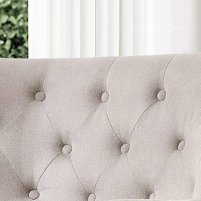 Rosevara Atlas Mid-Century Modern Accent Chair - Upholstered Tufted Armchair with Soft Cushion for Living Room Bedroom &amp Small Spaces