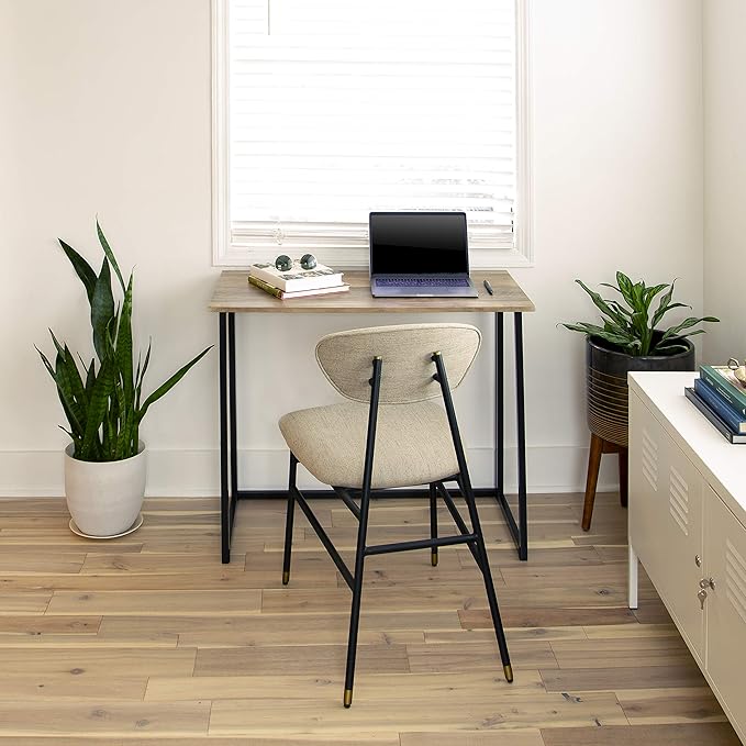 EMMA + OLIVER Small 36 Rustic Natural Home Office Folding Computer Desk - Laptop Desk
