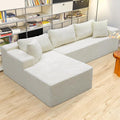 White sectional couches for Living Room Corduroy Couch104 Cloud Sectional Couch with L-Shape Chaise Modern Modular Sofa Deep Seat Comfort No Assembly Required(Plush Corduroy Fabric)