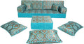 arabicsofa Turquoise Arabic Floor Cushion – Jalsa Sofa Set with Pillows Traditional Oriental Floor Seating Sofa Ottoman Couch