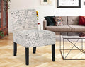 Armless Accent Chair for Bedrooms Modern Living Room Chairs with Thick Cushion &amp Solid Wood Legs Fabric Comfy Slipper Chair Accent Chairs Corner Side Chair Living Room Furniture White