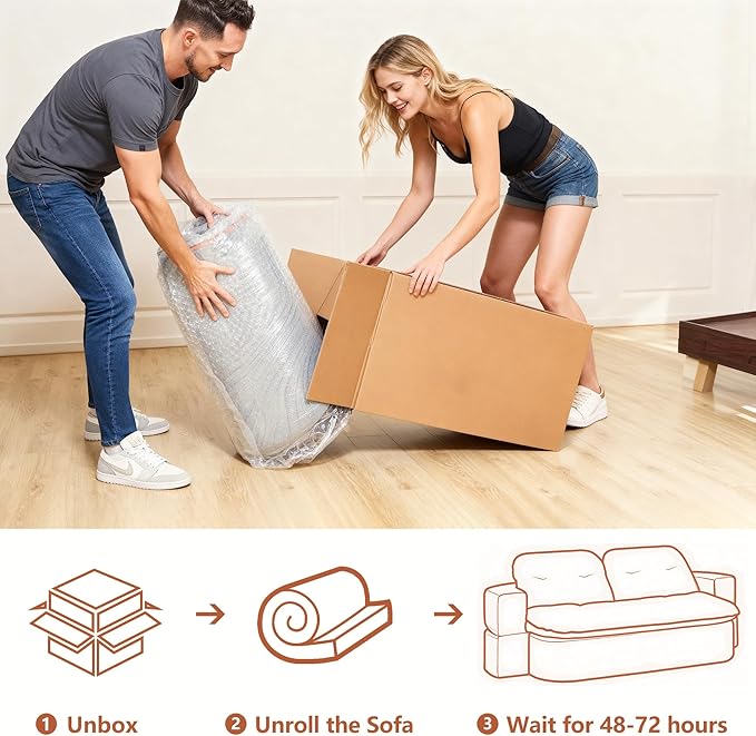 Modern Floor Sofa with 2 PillowsConvertible Chenille Foam-Filled Sleeper Sofa Bed no Assembly RequiredConvertible Sofa Couch BedFolding Mattress for Living Room (Chenille Dark Blue)