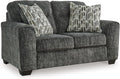 Signature Design by Ashley Lonoke Modern Loveseat with 2 Accent Pillows Gray