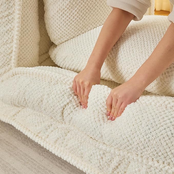 Lazy Sofa Couch 5 Adjustable Position Floor Sofa Fits with 2 Pillows Folding Tatami Lazy Bed Suit to Put in Bedroom Living Room (White)