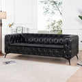 KEVINSPACE 84.06 3 Seater Sofa for Living Room Modern Chesterfield Sofa Couch Furniture Three-seat Sofa Classic Tufted Chesterfield Couch Tufted Back for Bedroom Office Apartment Black