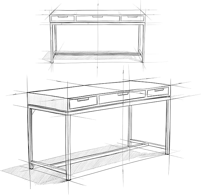 SIMPLIHOME Banting Desk - 60 Inch Wide Solid Wood and Metal Writing Desk in Medium Saddle Brown Modern Industrial Home Office Computer Table for Study with 2 Drawers and Flip-Down Keyboard Tray