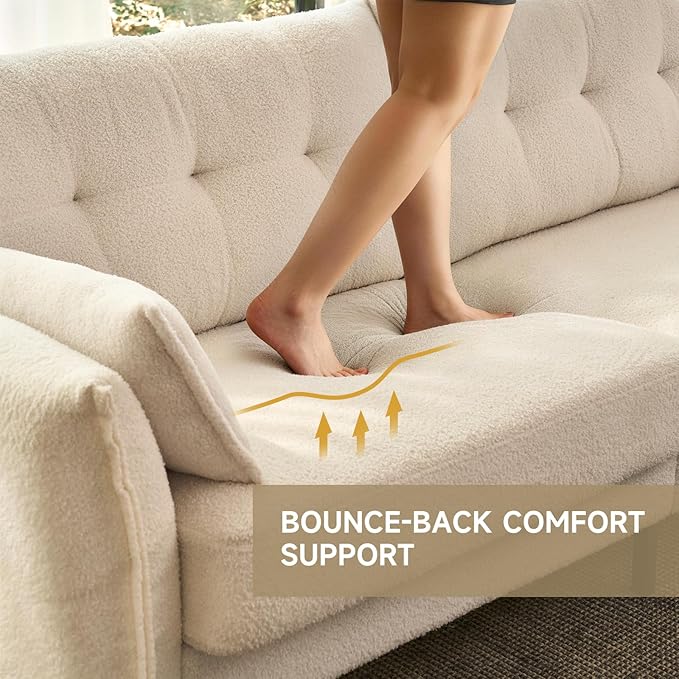 85.8 Modern Loveseat Sofa Love Seat Couches for Living Room Button Tufted Upholstered Furniture Solid &amp Easy to Install Small Couch for Bedroom Office Apartment