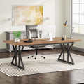 Tribesigns 70.8-Inch Executive Desk Large Computer Office Desk Workstation Modern Simple Style Laptop Desk Study Writing Table Business Furniture for Home Office (Light Brown 70.8 Inch)