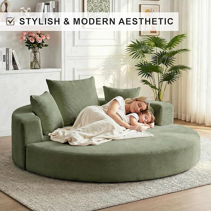 Casaphoria Convertible Folding Sofa Bed - 67 Inch Fold Out Guest Bed with Pillows for Small SpacesApartment Living Room Futon(Green)
