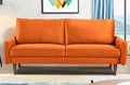Kent Velvet Sofa for Modern Living Rooms and Compact Spaces Comfy 3 Seater Couch Studio Apartment Furniture with Sleek Design Orange