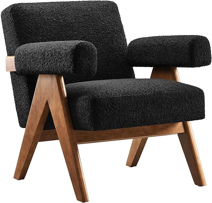 Modway EEI-6502-BLK Lyra Boucle Fabric Armchair Black