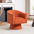 Swivel Accent ChairModern 360° Swivel Barrel Chair Corduroy Upholstered Single Sofa for Living Room Bedroom(Orange)