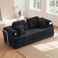 Floor Sofa Bed Corduroy Modular Couch for Small Apartment &amp Compact Space Convertible Futon Sofa with Large Ergonomic Back Cushions No Assembly Modern Loveseat (Graphite 82'')
