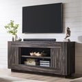 OKD Modern 70 TV Stand Entertainment Center for TVs Up to 80 Media Console with Large Open Storage &amp Side Cabinets Thick Wood Design for Living Room Dark Rustic Oak
