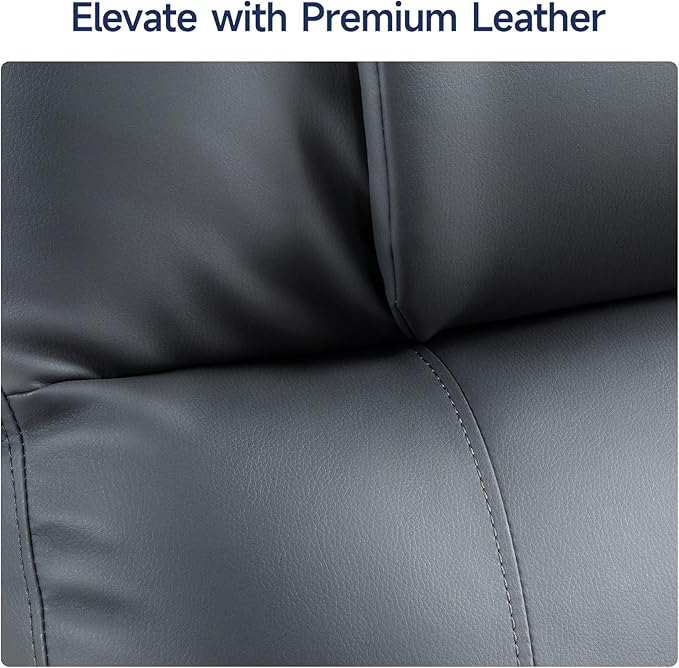 Brage Living Power Lift Recliner Chair for Elderly with Massage &amp Heat PU Leather Electric Recliner with 160° Adjustable Recline Stand Assist Remote Control Cup Holders &amp Side Pockets (Gra
