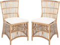 Safavieh Home Collection Erika Rattan Cushion (Set of 2) Accent Chair Grey White Wash/White