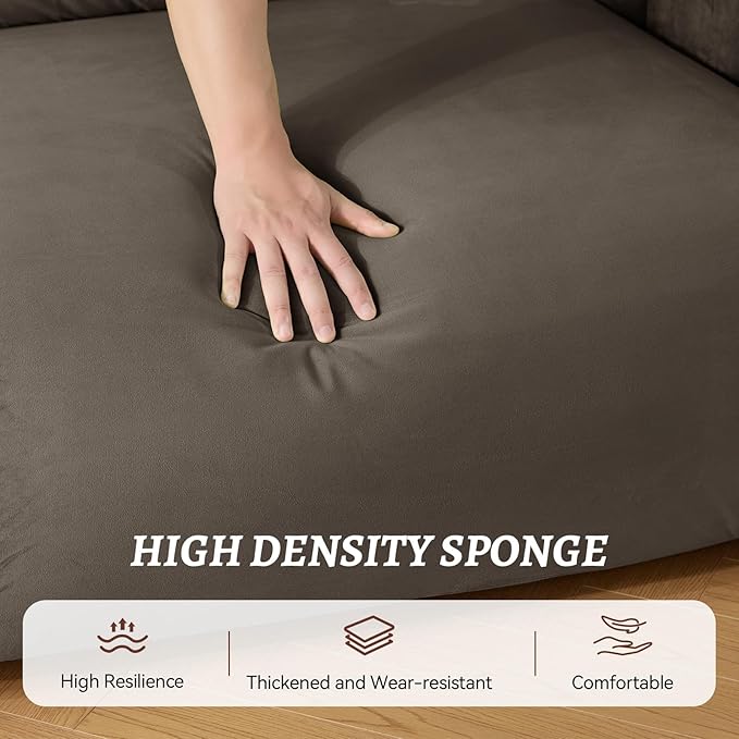 82 Inch Sofa with Extra Deep Seats Oversize Velvet Fabric 2 Seater Sofa for Living RoomModern Couch and Loveseat Comfy Armrests and Seats and Backrests Easy Installation Dark Gray