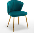 Modern Velvet Accent Chair for Living Room Bedroom Entryway or Small Spaces with Channel-Tufted Design Comfortable and Trendy Armless Seat Greenish Blue