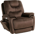 EONIX Triple Motor Lay Flat Zero Gravity Power Recliner Chair with Heat and Massage Independent Adjustable Backrest Footrest Headrest 400lbs Heavy Duty Medium Size Stylish Chenille Dark Brown