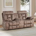 EBELLO Loveseat Recliner Sofa for Living Room Extra Wide Modern Overstuffed 2 Seat Reclining Manual Sofa Chair with Hidden Armrest Cup Holders Breathable Fabric Brown