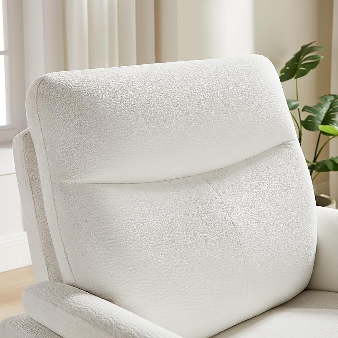 VANOMi Power Recliner Chair Swivel Glider Electric Rocking Recliner Chairs with USB and Type-C Ports Nursery Chair Recliner for Living Room Bedroom Apartment（White）