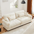 93.7 Oversized Modular Sectional Sofa 2-Seater Deep Seat Loveseat Cloud Couch with Pillows and Overthick Cushions Modern Velvet Comfy Sofa for Living Room Home Theater or Apartment Cream