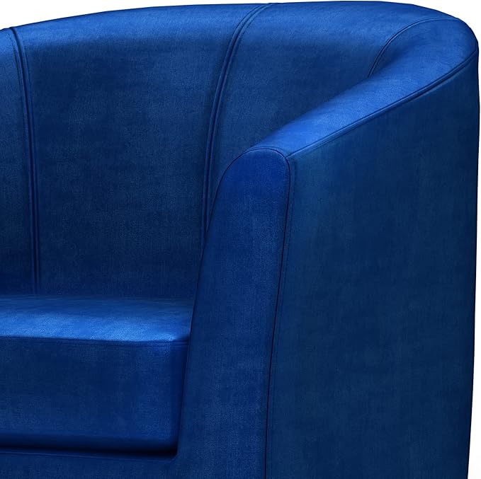 SIMPLIHOME Austin 30 inch Wide Tub Chair Tub Chair in Blue Velvet Fabric