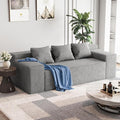 PurrJoys Modular Sectional Sofa 3 Seater 105 Deep Seat Corduroy Lounge Sofa with Movable Cushions Modular Couch for Small Spaces Living Room Bedroom Apartment Office - Gery