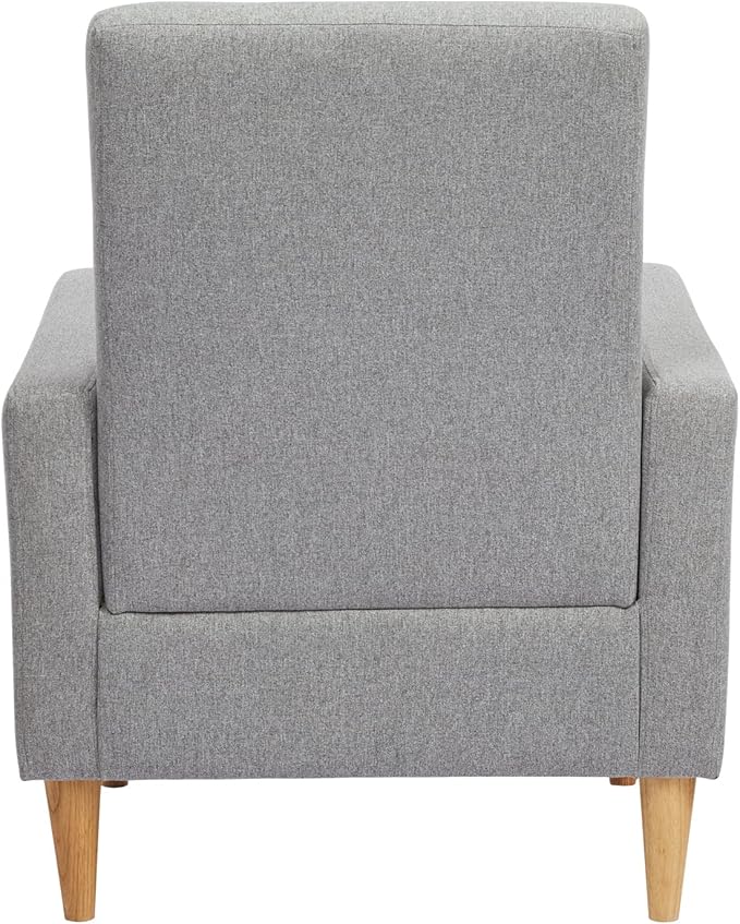 COLAMY Modern Accent Chairs Living Room Chairs Set of 2 Fabric Reading Side Arm Chair Upholstered Single Sofa with Lounge Seat and Wood Legs Light Grey