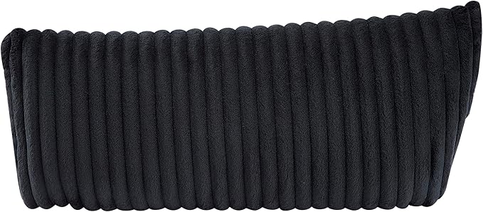 Lexicon Modern Swivel Glider Recliner Chair Nursery Glider Corduroy Fabric Upholstery Recliner with 2 Lumbar Pillows Manual Reclining Sofa Chair for Living Room/Office/Apartment Black