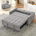 3 In 1 Corduroy Convertible Sofa BedPull Out Couch Bed with Reclining Backrest And 2 Pillows 54 Full Size Loveseat Sleeper Sofa Futon Couch Bed Couches For Small Spaces Living Room (Grey)