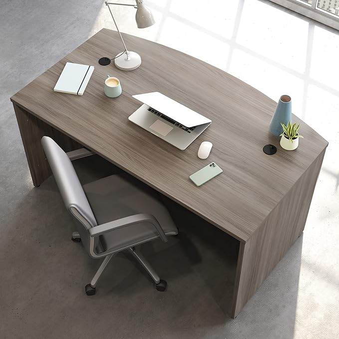 OfficeWorks by Sauder Affirm 60'' Bow Front Desk Shell L: 34.25'' x W: 59.06'' x H: 29.29'' Hudson Elm