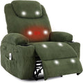 Massage Recliner Chair with Heat for Adults Extra Wide Manual Reclining Chair with 1.5X Thick Sponge Armrests &amp Backrest Lazy Boy Recliner Sofa for Living Room &amp Bedroom Comfort Green